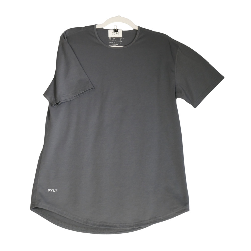 BYLT Drop Cut Short Sleeve Tee Large Gray T Shirt Premium Basics Streetwear